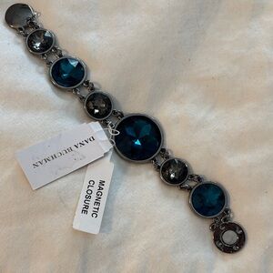 Dana Buchman Teal and Gunmetal Bracelet